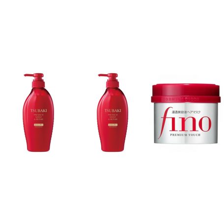 Shiseido Tsubaki Premium Moist & Repair Shampoo, Conditioner Set + FINO