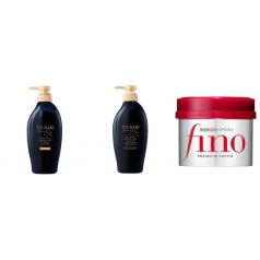   Shiseido Tsubaki Premium EX Damage Care & Repair Shampoo, Conditioner Treatment Set + FINO